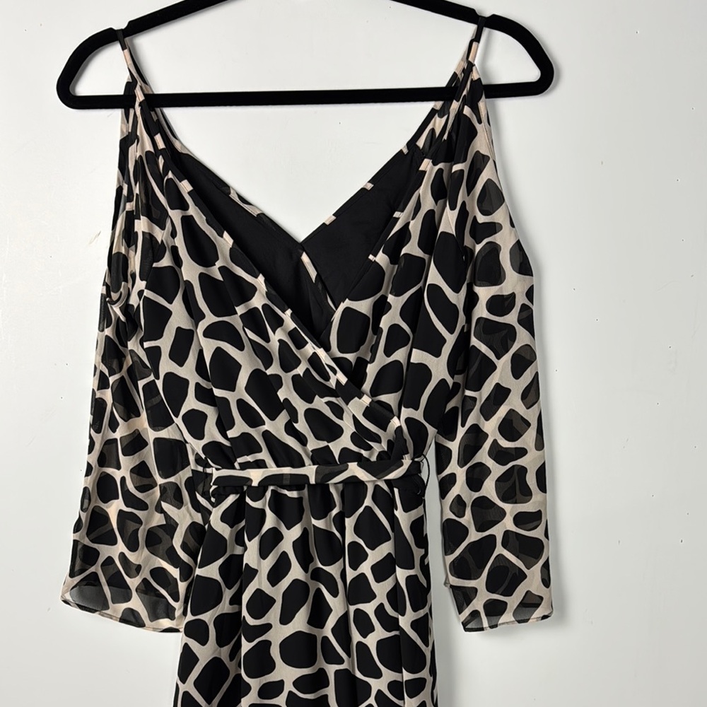 Bar III Animal Print Peek a Boo Sleeve Maxi NWT SZ S self tie Party Cocktails - Picture 10 of 12